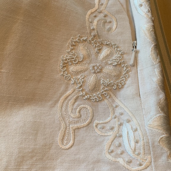 INTERMIX KAYLA EMBROIDERED WHITE COTTON LINEN BLEND SHORTS FULLY LINED SIZE 4 - Picture 15 of 16